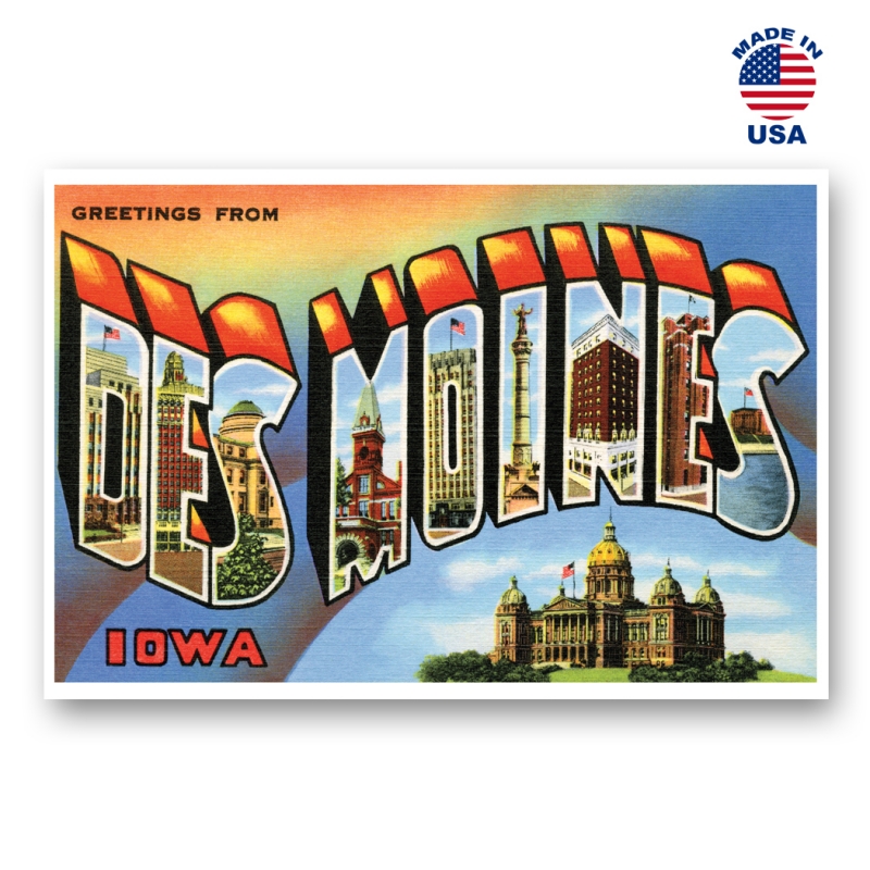Greetings From US States Large Letter name postcard set