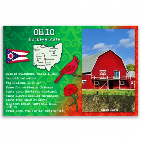 Ohio State Facts Postcard